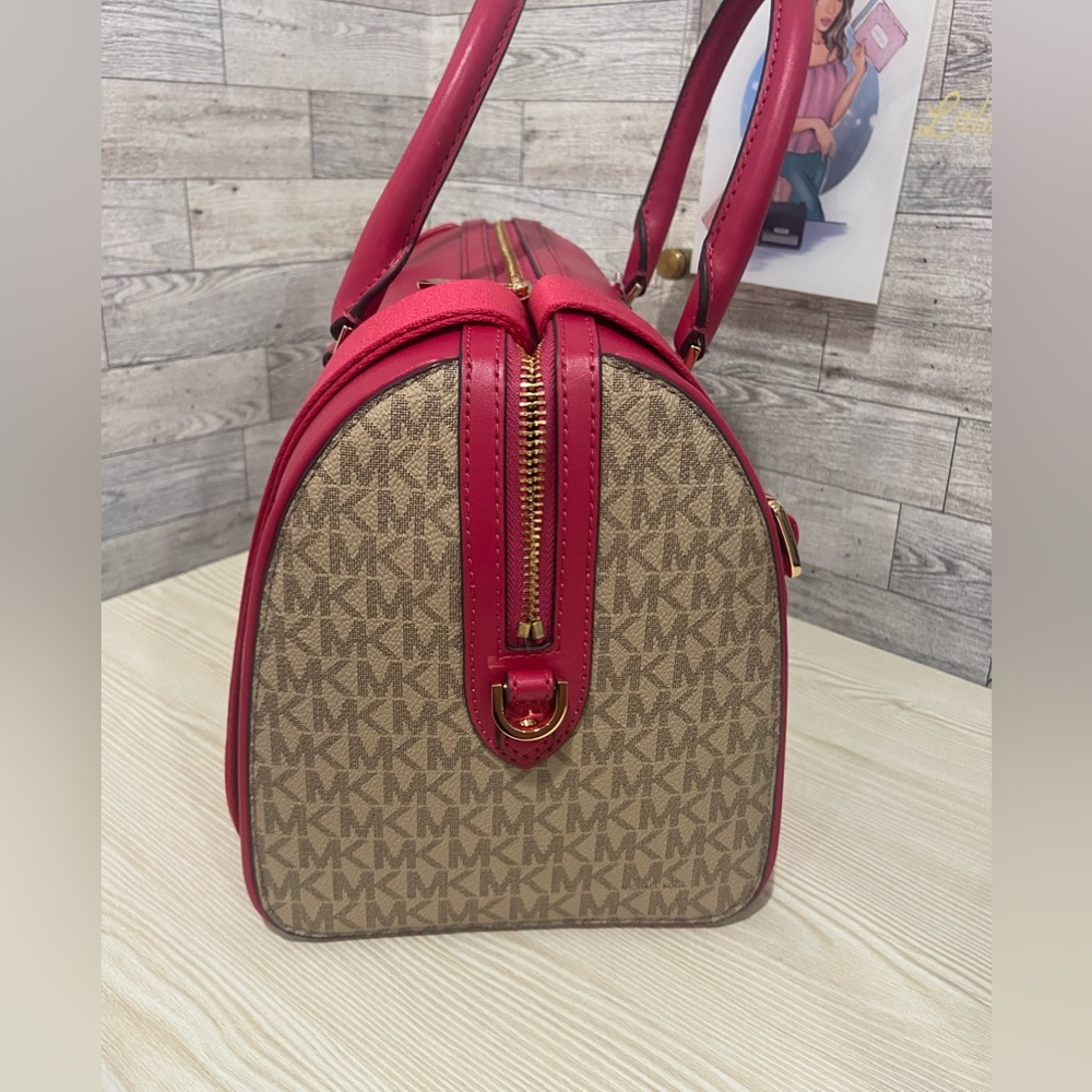 Michael Kors Carmine Pink MD Duffle Bag - Picture 2 of 10